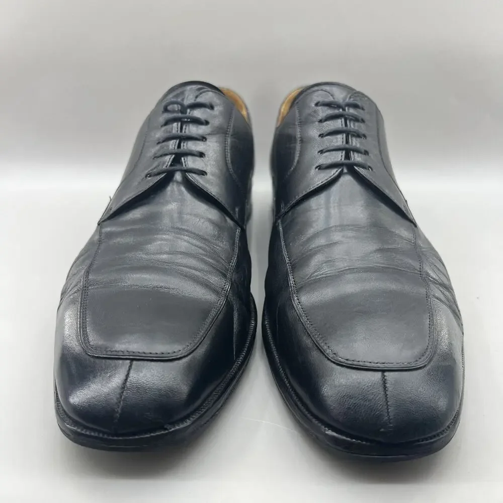 Magnanni Split Toe‎ Apron Oxford Men's Size 13 M Black Leather Comfort Low Shoes
